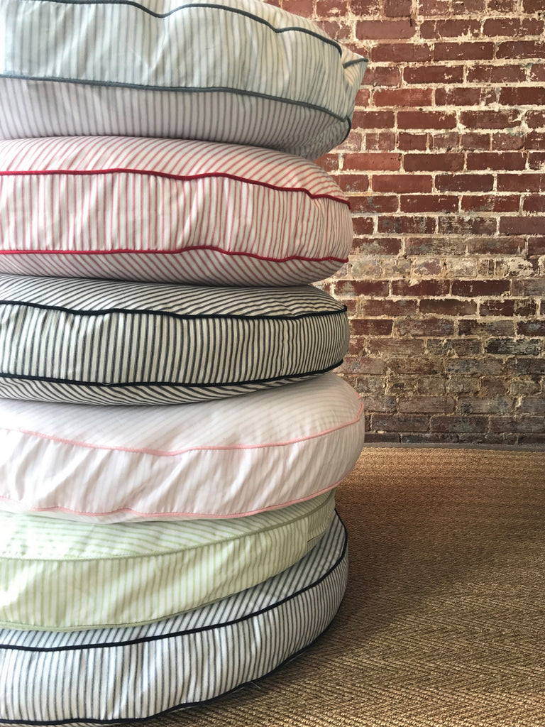 Ticking stripe dog bed outlet
