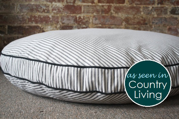 Ticking stripe dog bed hotsell